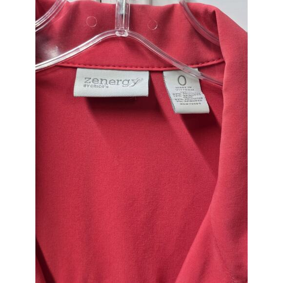 Chicos Zenergy UPF Short Sleeve Polo Dress Size Small Zip Front Pink Chic 💗 - Picture 5 of 8